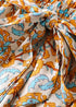 Boho Pants - Palazzo Pants in Floral in Indian Paisley Blue For Women